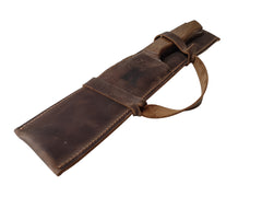 KG1901FCRT SET TENEDOR + CUCHILLO PARRILLERO F/CUERO CAFÉ RUSTICO.