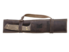 KG1901FCRT SET TENEDOR + CUCHILLO PARRILLERO F/CUERO CAFÉ RUSTICO.