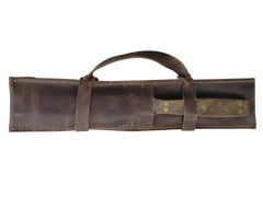 KG1901FCRT SET TENEDOR + CUCHILLO PARRILLERO F/CUERO CAFÉ RUSTICO.