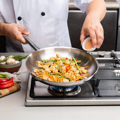 Sartén De Acero Inoxidable Con Fondo Triple 26 Cm 2,2 L Tramontina Professional