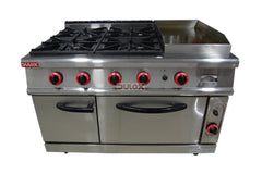 Cocina 4 Quemadores Con Horno Y Plancha Lisa A Gas / Hgr-998