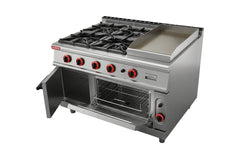 Cocina 4 Quemadores Con Horno Y Plancha Lisa A Gas / Hgr-998