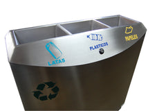 Basurero De Reciclaje De 3 Compartimientos / Bare-0960