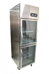 Refrigerador Industrial Dos Puertas De Cristal 620 X 790 X 2000 Mm / Rmv2-0620