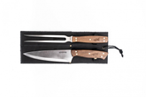 Set Tenedor + Cuchillo Parrillero Funda Cuero Negro / Kg1901Fcn