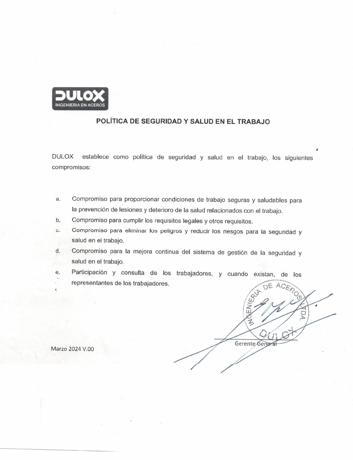 ACTUALIZACIÓN POLITICA DE SEGURIDAD Y SALUD EN EL TRABAJO