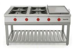 COCINA INDUSTRIAL DE 4 QUEMADORES Y CHURRASQUERA / 4PQCH