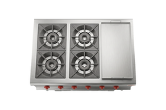 Cocina Industrial De 4 Quemadores Con Horno Y Churrasquera / 4Pqhch