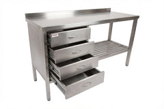 Mesón De Trabajo 4 Cajones + Repisa / Bamtc-1300