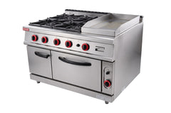 Cocina 4 Quemadores Con Horno Y Plancha Lisa A Gas / Hgr-998