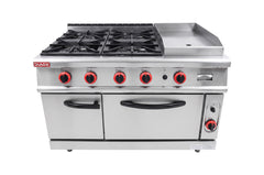 Cocina 4 Quemadores Con Horno Y Plancha Lisa A Gas / Hgr-998