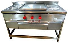 Plancha Churrasquera Con Baño María Doble / Plch2Bm