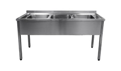 Lavadero Acero Inoxidable 1600 con 3 tazas / ZLLCAB-01600