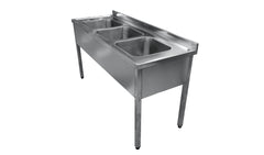 Lavadero Acero Inoxidable 1600 con 3 tazas / ZLLCAB-01600