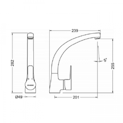 Monomando De Fregadera Caño Conformado K8 Genebre Gen61203