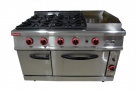 COCINA 4 QUEMADORES CON HORNO Y PLANCHA LISA A GAS / HGR-998