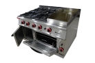 COCINA 4 QUEMADORES CON HORNO Y PLANCHA LISA A GAS / HGR-998