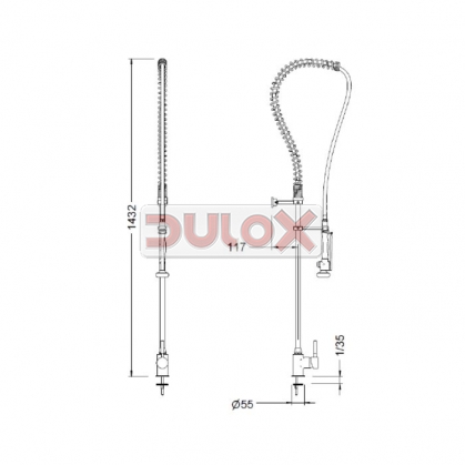 COLUMNA LLAVE PREWASH MONOMANDO 1/2 GENEBRE 1705-04