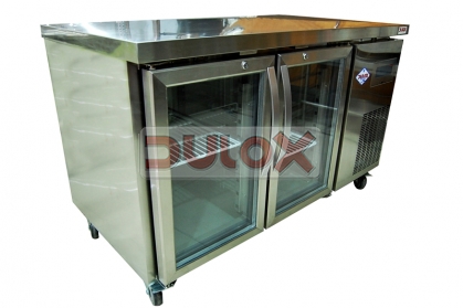 MESÓN REFRIGERADO DE 2 PUERTAS CRISTAL 1370 X 700 X 850 MM / M2PC-1370