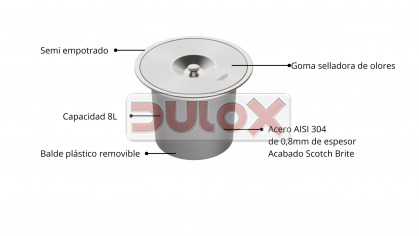 BASURERO DE EMPOTRAR TRAMONTINA DE 8L / BEMT-008